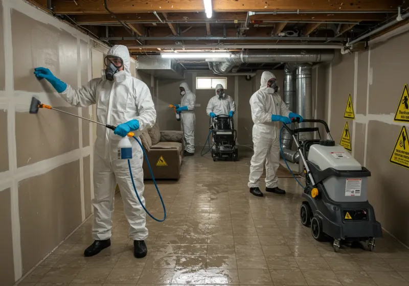 Basement Moisture Removal and Structural Drying process in Mitchell County, TX